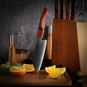 Infinity Japanese Pro Chef Knife Set with Exotic Sandal Wood & Resin Handle - TRAPSKI