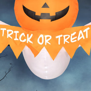 Inflatable Halloween Ghost Window Sticker with LED Lights - White