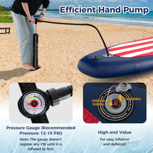 Inflatable Paddle Board with Removable Fin and Backpack