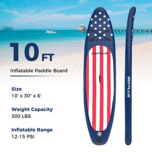 Inflatable Paddle Board with Removable Fin and Backpack