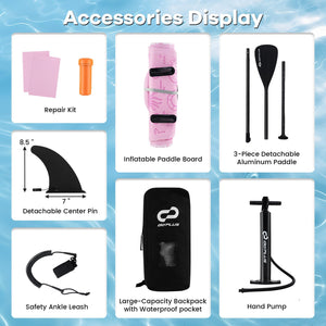 Inflatable Stand up Paddle Board iSUP Board Accessories with 3 Fins and Backpack