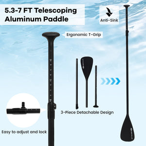 Inflatable Stand up Paddle Board iSUP Board Accessories with 3 Fins and Backpack