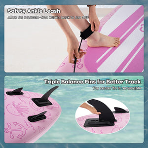 Inflatable Stand up Paddle Board iSUP Board Accessories with 3 Fins and Backpack