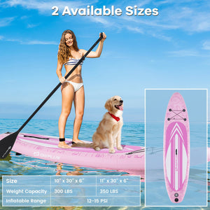 Inflatable Stand up Paddle Board iSUP Board Accessories with 3 Fins and Backpack