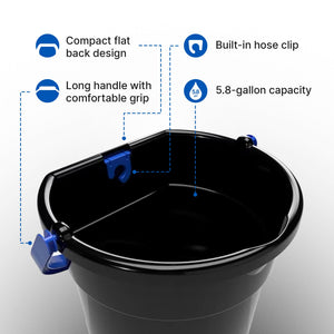 Gracious Living 5.8 Gallon Flat Back Indoor Outdoor Garden Water Bucket (3 Pack)