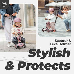 Scoot & Ride Toddler Kids Bike and Scooter Helmet with LED Light, S-M, Rose