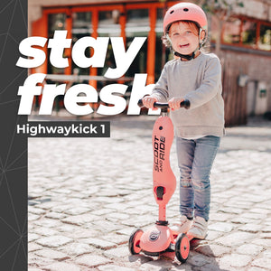 Scoot & Ride 2-in-1 Ride-On & Stand Kids Scooter, Ages 1-5, Highwaykick 1, Peach