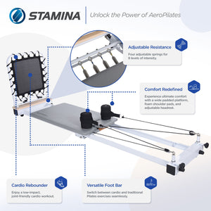 Stamina AeroPilates Precision Series Reformer Resistance Pilates Workout Board
