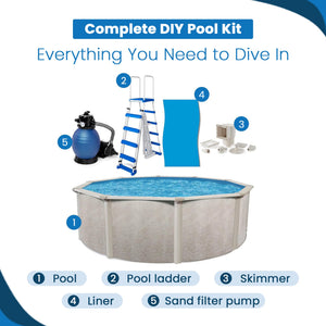 Aquarian Phoenix 18ft x 52in Above Ground Pool w/ Filter, Ladder, Liner, Skimmer