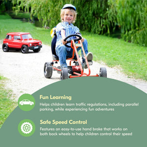 hauck Blizzard Ergonomic Pedal Ride On Go Kart Toy for Boys & Girls Ages 4-8,Red