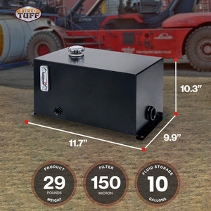 Field Tuff FTF-10GOR 10 Gallon 14 Gauge Steel Hydraulic Reservoir Tank, Black