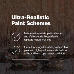 Avian X Top Flight Open Water Mallards Decoys, Ultra Realistic Floating, 6 Pack