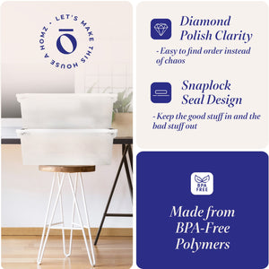 Homz 64 Qt Multipurpose Stackable Storage Bin with Latching Lids, Clear (6 Pack)