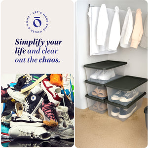 Homz Snaplock 6 Quart Clear Organizer Storage Container Bin with Lid (20 Pack)