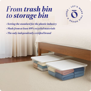 Homz 12 Qt Snaplock Clear Plastic Storage Container Bin with Secure Lid, 4 Pack