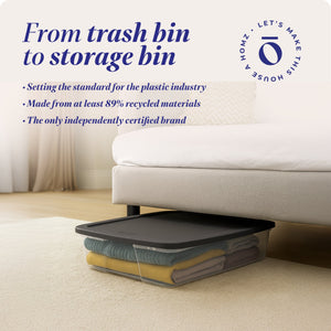 Homz Snaplock 28 Quart Clear Organizer Storage Container Bin with Lid, (4 Pack)