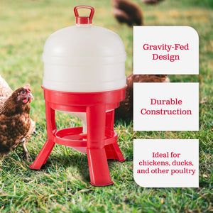 Little Giant 8 Gallon Tank Heavy Duty Poultry Chicken Gravity Waterer (4 Pack)