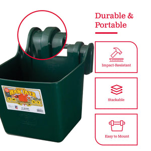 Little Giant Heavy Duty 15 Quart Mountable Plastic Hook Feeder, Green (2 Pack)