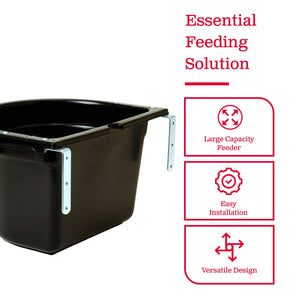 Little Giant 20 Quart Heavy Duty Mountable Plastic Fence Feeder Bucket, Black