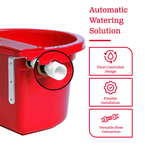 Little Giant 4 Gal Auto Float Controlled Waterer Livestock Trough, Red (4 Pack)