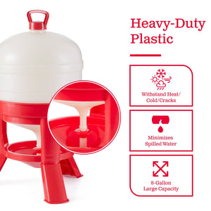 Little Giant 8 Gallon Tank Heavy Duty Poultry Chicken Gravity Waterer (3 Pack)