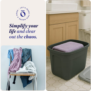 Homz 6610BKTS.10 10 Gallon Durable Molded Plastic Storage Bin with Secure Lid