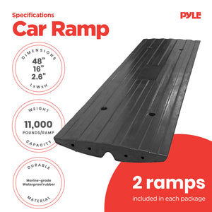 Pyle PCRBDR21 Car/Truck Curbside Driveway Ramp Threshold Bridge Track (2 Pack)