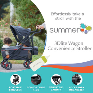 Summer Infant 3Dlite Wagon Convenience Lightweight Stroller for Infant & Toddler