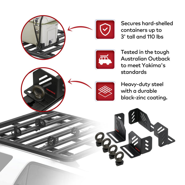 YAKIMA LockNLoad Platform Corner Bracket Kit with T Slot Gear Braces, Set of 4