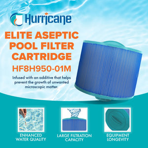 Hurricane Filters HF8H950-01M Elite Aseptic Pool Filter Cartridge Replacement for PBF35-M, Unicel 8CH-950, Filbur FC-0536, and Other Models