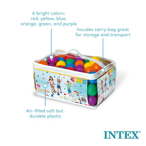 Intex Inflatable Jungle Adventure Play Center & Plastic Fun Ballz, 100 Pack