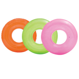 Intex Colorful Transparent Inflatable Swimming Pool Tube Raft (12-Pack)| 59260EP