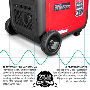 5500 Watt Inverter Generator Super Quiet Portable Gas Power Professional Use