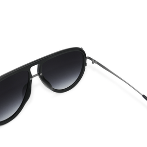 Ivy Luxe - Black Tangle-Free Round Aviator Sunglasses - TRAPSKI