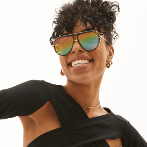 Ivy Luxe - Pride Tangle-Free Round Aviator Sunglasses - TRAPSKI