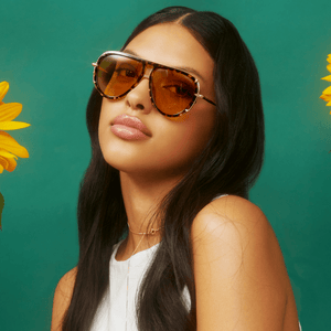 Ivy Luxe - Yellow Tangle-Free Round Aviator Sunglasses - TRAPSKI