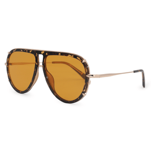 Ivy Luxe - Yellow Tangle-Free Round Aviator Sunglasses - TRAPSKI