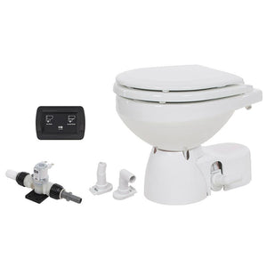 Jabsco Quiet Flush E2 Fresh Water Toilet Compact Bowl - 12V - Soft Close Lid - TRAPSKI