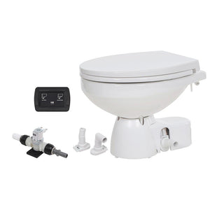 Jabsco Quiet Flush E2 Fresh Water Toilet Regular Bowl - 24V Soft Close Lid - TRAPSKI