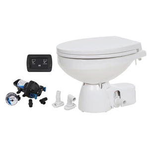 Jabsco Quiet Flush E2 Raw Water Toilet Regular Bowl - 24V Soft Close Lid - TRAPSKI