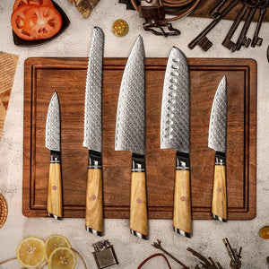 Jasmine Knife Set 5 Piece VG10 Damascus Steel Japanese Professional Chef knife Set. - TRAPSKI