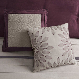 7 Piece Faux Suede King Comforter Set with Hypoallergenic Filling - Purple