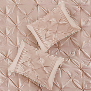 7 Piece Tufted Comforter Set Blush King