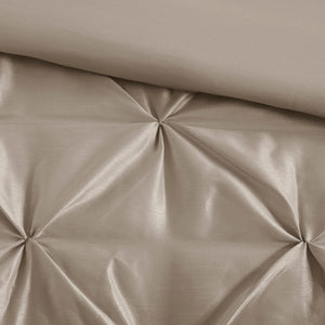 7 Piece Tufted Comforter Set Taupe King