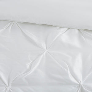 7 Piece Tufted Comforter Set with Hypoallergenic Filling - White