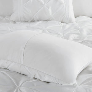 7 Piece Tufted Comforter Set with Hypoallergenic Filling - White