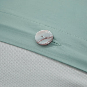 Aqua Duvet Cover Mini Set with White Coral Embroidery - King/Cal King
