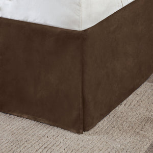 Brown Faux Suede Comforter Set with Hypoallergenic Filling – Queen, 7 Piece