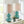 Ellipse Curved Glass Table Lamp Set of 2 with Curved Blue Glass Base - Blue