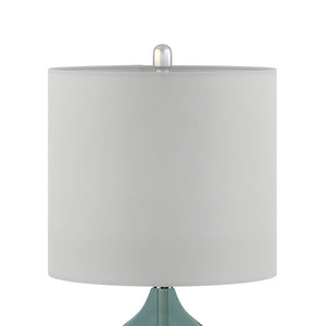 Ellipse Curved Glass Table Lamp Set of 2 with Curved Blue Glass Base - Blue